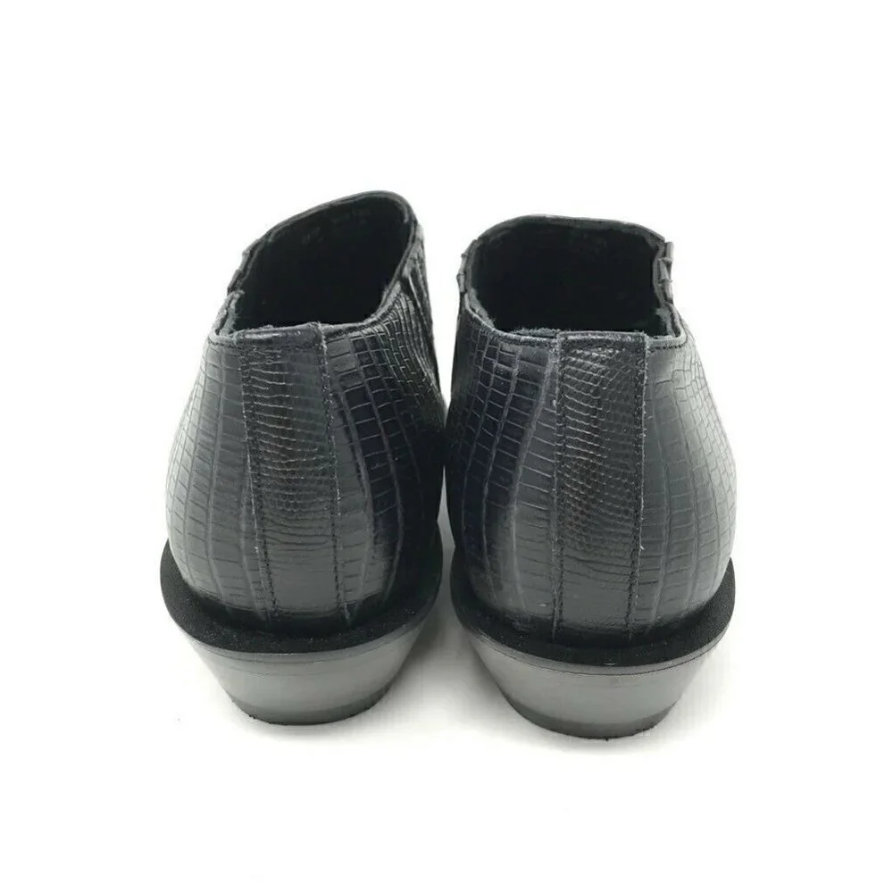 Ash Tequila Booties Black Lizard Embossed 7 NEW